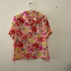 Bright Floral Button Down Shirt
